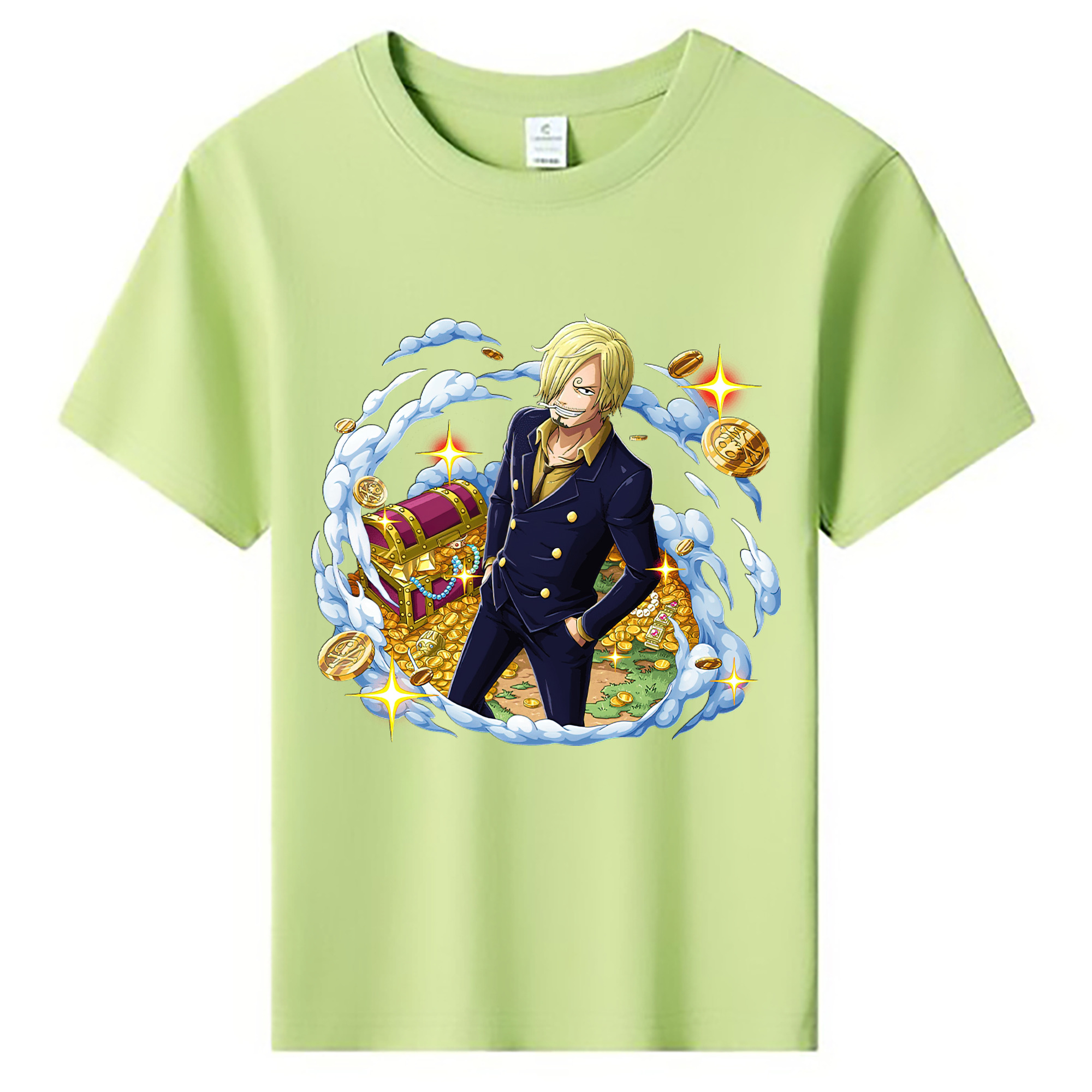 （画像用） ワンピース サンジ ONE PIECE Sanji 綿100％キッズTシャツ（フロントプリント）